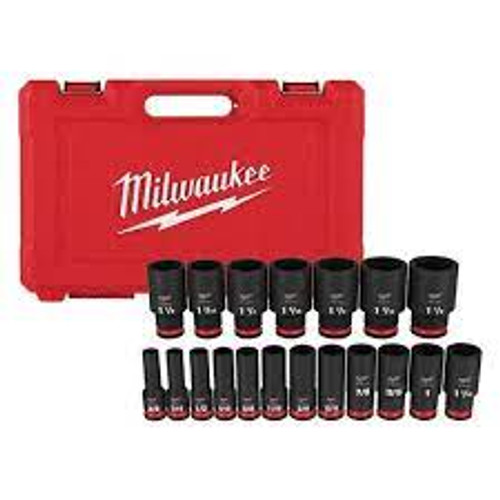 Douilles longues 6 pans 1/2" SAE Shockwave Impact Duty, 19 pièces Douilles longues 6 pans 1/2" SAE Shockwave Impact Duty, 19 pièces