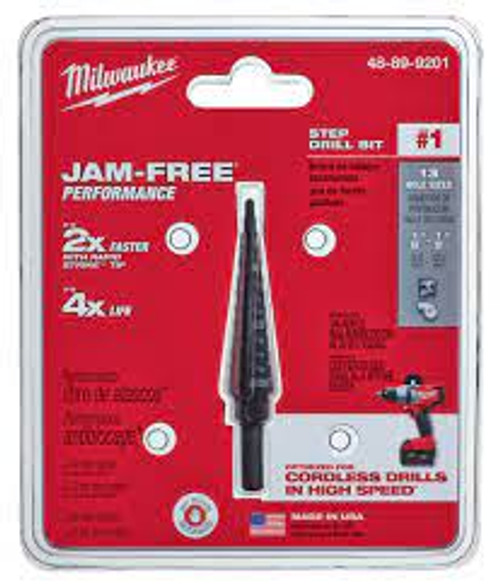 Foret étagé 1/8" - 1/2" Incréments 1/32" Acier rapide Foret étagé 1/8" - 1/2" Incréments 1/32" Acier rapide