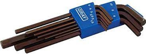 Clés hexagonales longues, 9 pièces, Métrique