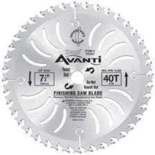 Scie entrepreneur - coupe transversale et contreplaqué, 7-1/4", 40 dents, Bois Scie entrepreneur - coupe transversale et contreplaqué, 7-1/4", 40 dents, Bois