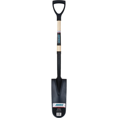 Pelle drain robuste, Acier carbone, Lame 16" x 6", 29" lo, Manche Prise D Pelle drain robuste, Acier carbone, Lame 16" x 6", 29" lo, Manche Prise D