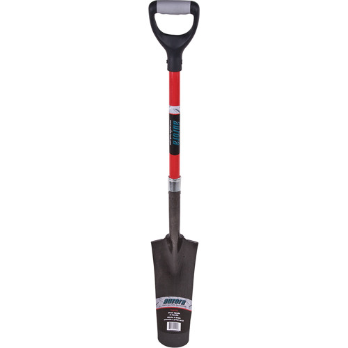 Pelles drain robustes dos creux, Acier carbone, Lame 14" x 5-1/2", 29" lo, Manche Prise D Pelles drain robustes dos creux, Acier carbone, Lame 14" x 5-1/2", 29" lo, Manche Prise D