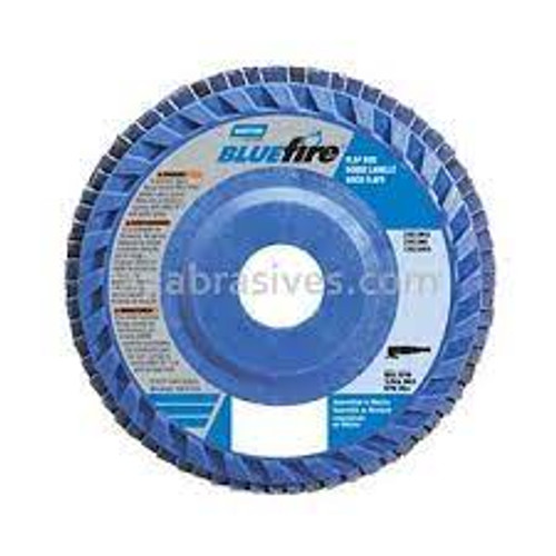 Disque lamelles BlueFireMC 5" x 7/8" Type 27 Grain 60 Alumine zirconium