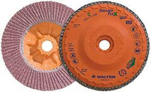 Disque lamelles Stainless Enduro-FlexMC 4-1/2" x 5/8"-11 Type 27 Grain 40 Alumine zirconium Disque lamelles Stainless Enduro-FlexMC 4-1/2" x 5/8"-11 Type 27 Grain 40 Alumine zirconium