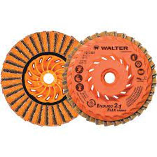 Disque finition Enduro-Flex 2-en-1MC 4-1/2" x 5/8"-11 Type 27 Grain 80 Oxyde d'aluminium Disque finition Enduro-Flex 2-en-1MC 4-1/2" x 5/8"-11 Type 27 Grain 80 Oxyde d'aluminium