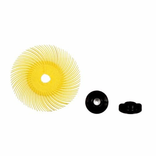 Meule radiale en soie Scotch-BriteMC, Oxyde d'aluminium, 80 grain, 3" diamètre.