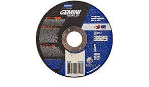 TAMPON RENFORCÉ GEMINI RIGHTCUT 4-1/2 X 3/32 X 7/8, 4-1/2" x 0,09", 7/8" Arbre, Type 1, Oxyde d'aluminium, 13580 Tr/min