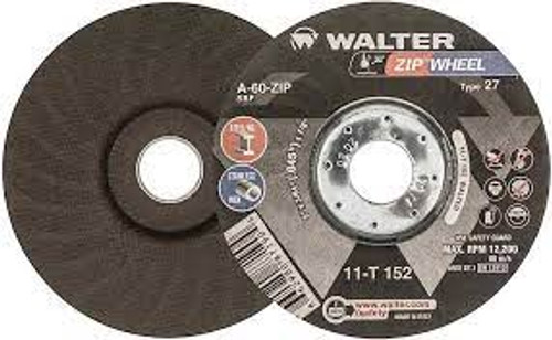 Meules tronçonneuses ZipcutMC renforcées, 5" x 3/64", 7/8" Arbre, Type 27, Oxyde d'aluminium, 12 200 Tr/min Meules tronçonneuses ZipcutMC renforcées, 5" x 3/64", 7/8" Arbre, Type 27, Oxyde d'aluminium, 12 200 Tr/min