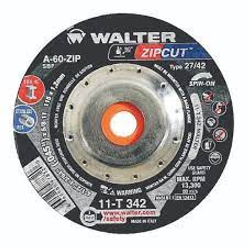 Meules tronçonner renforcées ZipcutMC vissables scies circulaires, 4-1/2" x 7/8", Arbre 5/8"-11, Type 27, Oxyde aluminium, 13 300 Tr/min Meules tronçonner renforcées ZipcutMC vissables scies circulaires, 4-1/2" x 7/8", Arbre 5/8"-11, Type 27, Oxyde aluminium, 13 300 Tr/min