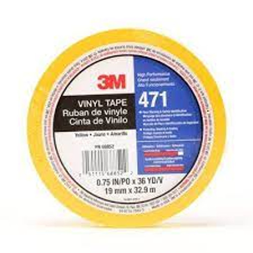 Ruban vinyle 471, 19mm x 32,9m, 5,3 mils, Jaune Ruban vinyle 471, 19mm x 32,9m, 5,3 mils, Jaune