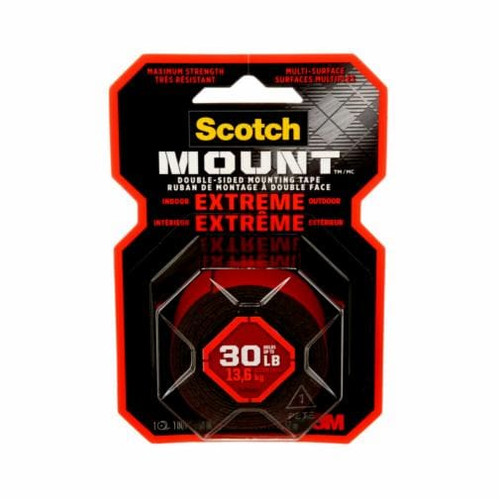 Ruban adhésif double face extrême Scotch-MountMC 25,4 mm x 1,52 m Noir Ruban adhésif double face extrême Scotch-MountMC 25,4 mm x 1,52 m Noir
