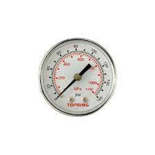 Régulateur Mini - Manomètre de remplacement 2" 0-160 psi Fixation arrière Analogique