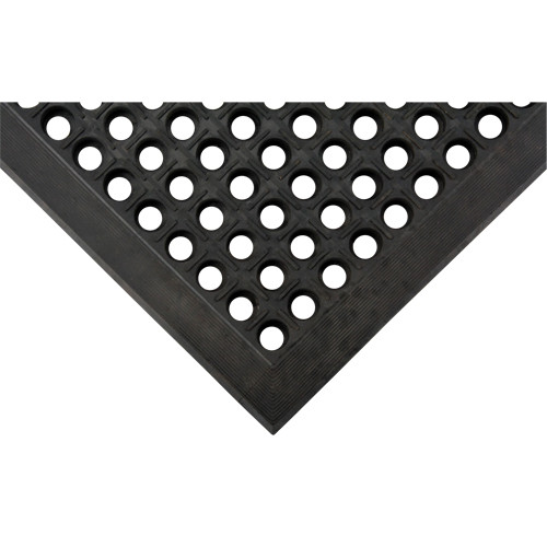 Tapis antidérapant 3' x 5' x 7/8" en caoutchouc naturel noir Tapis antidérapant 3' x 5' x 7/8" en caoutchouc naturel noir
