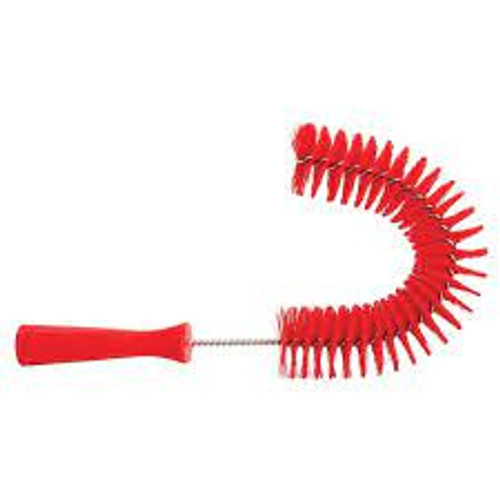Brosse recourbée à soies moyen/ferme, longueur de 15-1/2", couleur rouge