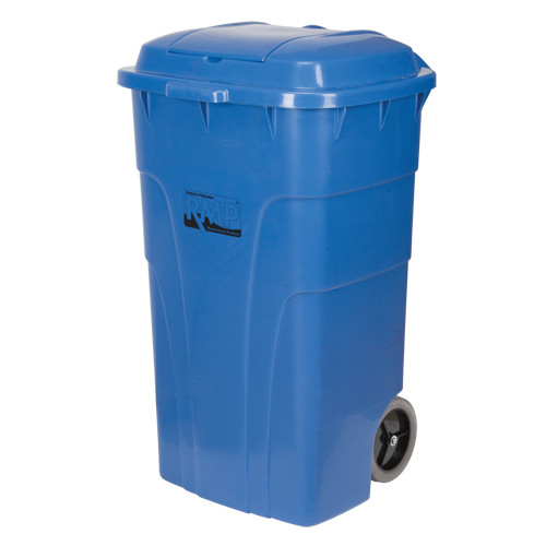Bac recyclage roulant, Rue, Polyéthylène, 65 gal. US Bac recyclage roulant, Rue, Polyéthylène, 65 gal. US