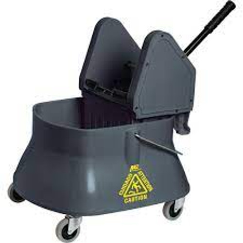 Seau vadrouille essoreuse ChampMD, Pression bas, 6,5 gal. US (26 pintes)/7,5 gal. US (30 pintes), Gris