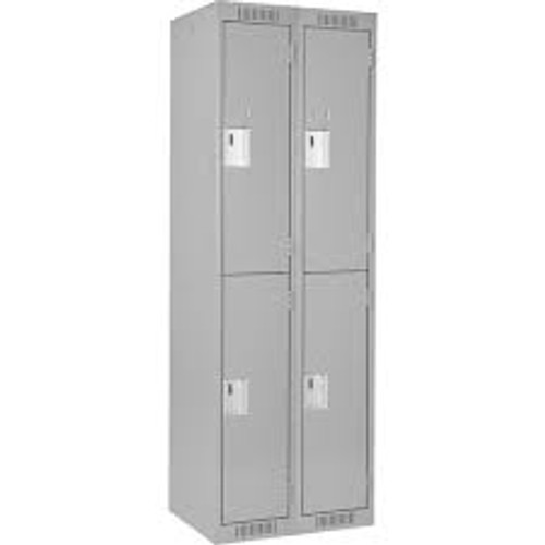 Casiers Clean LineMC 2 niveaux Bloc 2 24" x 18" x 72" Acier Gris Rivet assemblé