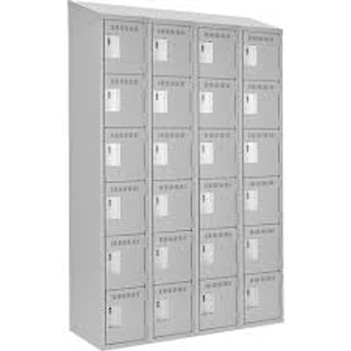 Casiers Clean LineMC 2 niveaux Bloc de 4 48" x 18" x 78" Acier Gris Rivet assemblé