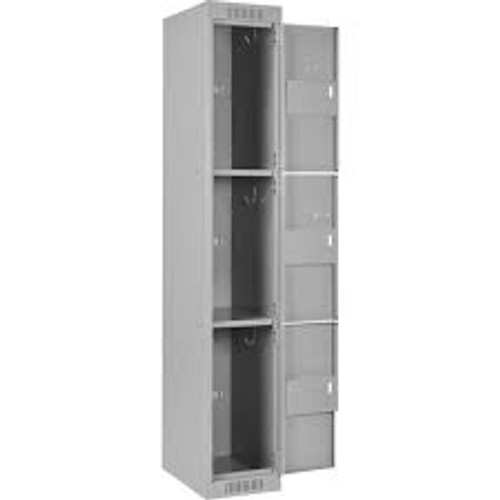 Casiers Clean Line 3 niveaux 12x18x72 Acier Gris Rivet assemblé