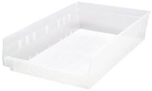 Bac rangement tablettes 11-1/8" x 4" x 17-7/8" Transparent 40 lb