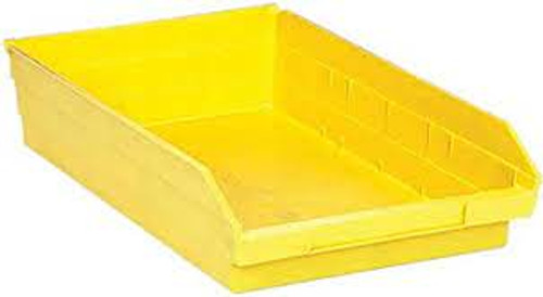 Bac rangement tablettes 11-1/8" x 4" x 17-7/8" Jaune 40 lb Bac rangement tablettes 11-1/8" x 4" x 17-7/8" Jaune 40 lb