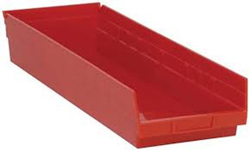 Bac rangement tablettes 8-3/8" x 4" x 23-5/8" Rouge 50 lb