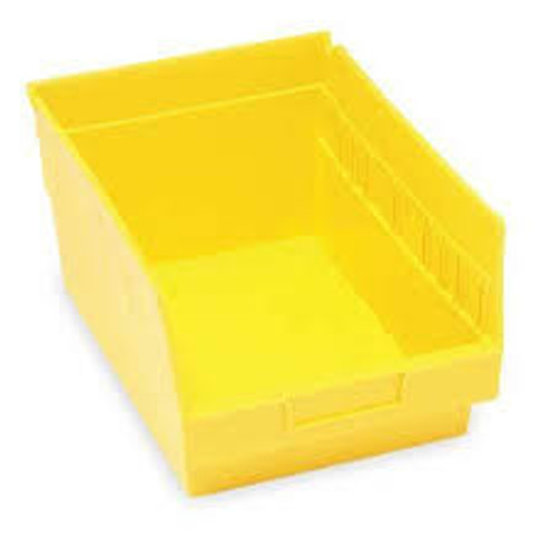 Bacs plastique étagères Store MoreMC, 11-1/8" x 6" x 17-7/8", Jaune, Capacité 70 lb
