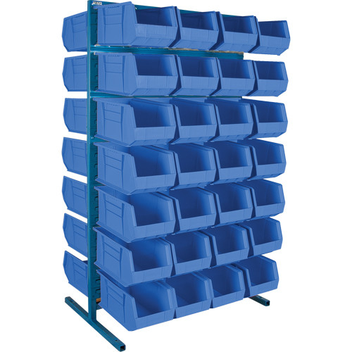Supports fixes pour contenants - Deux côtés - Support et contenants, 36" x 24" x 61", 56 bacs Supports fixes pour contenants - Deux côtés - Support et contenants, 36" x 24" x 61", 56 bacs