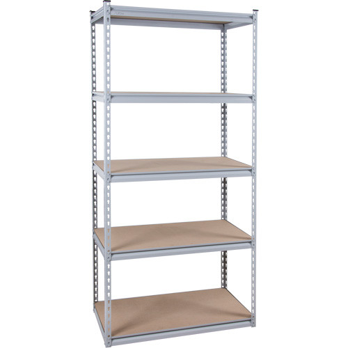 Rayonnage solide en acier sans boulons, capacité de 1200 lb, dimensions 36" x 72" x 18" Rayonnage solide en acier sans boulons, capacité de 1200 lb, dimensions 36" x 72" x 18"
