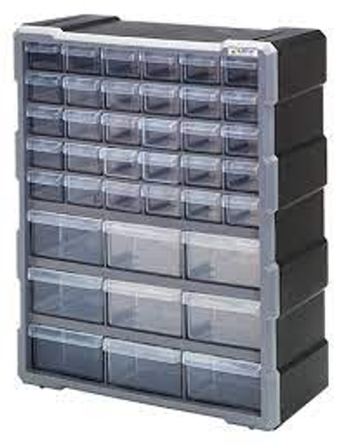 Armoire tiroir plastique 39 tiroirs 15" x 6-1/4" x 18-3/4" noir Armoire tiroir plastique 39 tiroirs 15" x 6-1/4" x 18-3/4" noir