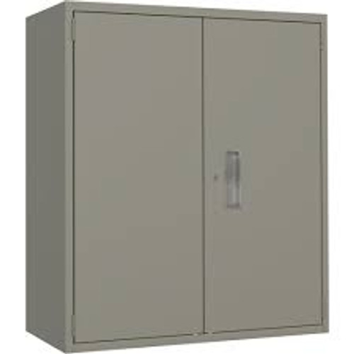 Armoire rangement Lo-Boy, Acier, 2 Tablettes, 40" h x 36" la x 18" P, Gris