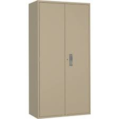 Armoire rangement Hi-Boy, Acier, 4 Tablettes, 72" h x 36" la x 18" P, Beige