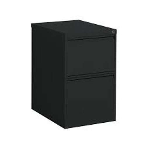 Classeur vertical en acier à 2 tiroirs, dimensions 18-1/7" la x 25" p x 29" h, couleur noir.