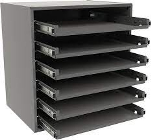 Support glissière petit roulement Acier 6 compartiments 15-9/16" la x 11-7/8" p 16-3/8" h Gris Support glissière petit roulement Acier 6 compartiments 15-9/16" la x 11-7/8" p 16-3/8" h Gris