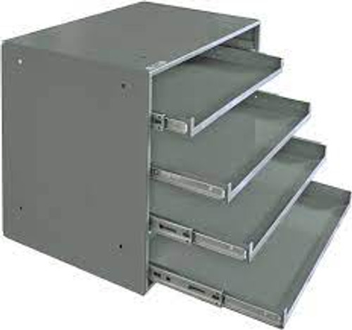 Casiers boîtes compartiments Acier 4 compartiments 20-1/4" x 12-1/2" 15" Gris