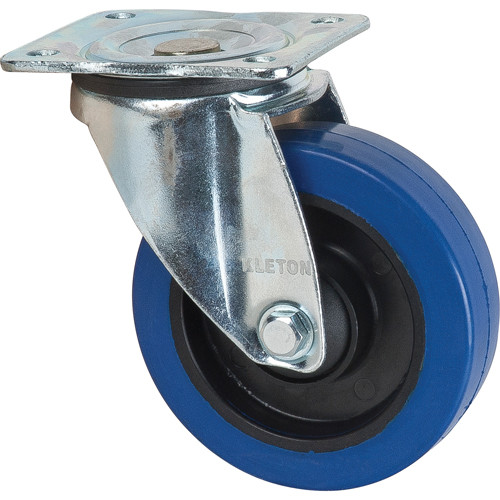 Roulette pivotante bleue 5" (127 mm) en caoutchouc - Capacité de charge 400 lb (181 kg) Roulette pivotante bleue 5" (127 mm) en caoutchouc - Capacité de charge 400 lb (181 kg)