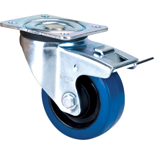 Roulette pivotante bleue 4" (101,6 mm) avec frein en caoutchouc - Capacité de charge : 350 lb (158,8 kg) Roulette pivotante bleue 4" (101,6 mm) avec frein en caoutchouc - Capacité de charge : 350 lb (158,8 kg)