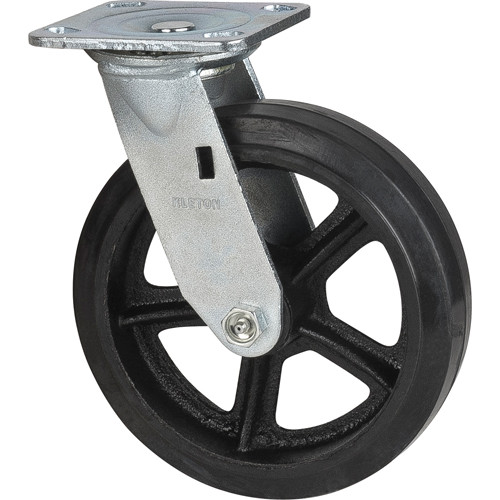 Roulette pivotante en caoutchouc de 8" (203,2 mm) - Capacité de charge : 600 lb (272 kg) Roulette pivotante en caoutchouc de 8" (203,2 mm) - Capacité de charge : 600 lb (272 kg)