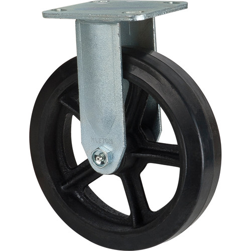Roulette moulée fixe 8" (203,2 mm) caoutchouc 600 lb (272 kg) Roulette moulée fixe 8" (203,2 mm) caoutchouc 600 lb (272 kg)