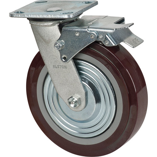 Roulette Pivotante avec Frein 8" Polyuréthane 1000 lb