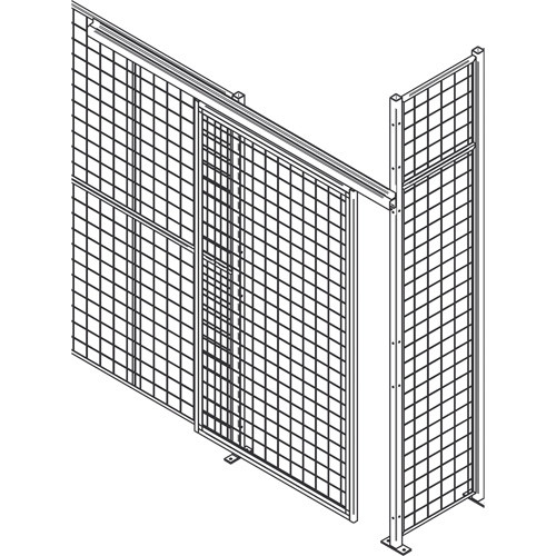 Porte glissière standard cloison treillis métallique, 4' x 8' Porte glissière standard cloison treillis métallique, 4' x 8'