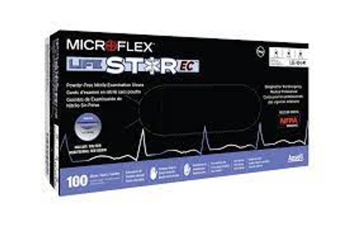 Gants examen bicolores LSE-104 Lifestar ECMD, Grand, Nitrile, 5,5-mil, Sans poudre, Blanc, Classe 2 Gants examen bicolores LSE-104 Lifestar ECMD, Grand, Nitrile, 5,5-mil, Sans poudre, Blanc, Classe 2