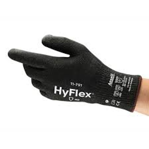 Gants coupes résistantes HyFlexMD 11-751, Taille Moyen/8, Calibre 10, Revêtement Polyuréthane, Enveloppe Nylon/KevlarMD, Niveau 4 ANSI/ISEA 105