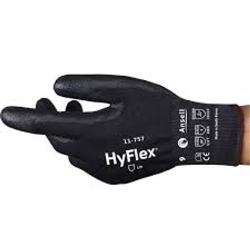 Gants coupures HyflexMD 11-757, Taille 8, Calibre 18, Revêtement Polyuréthane, Enveloppe InterceptMC, ASTM ANSI A7/EN 388 F