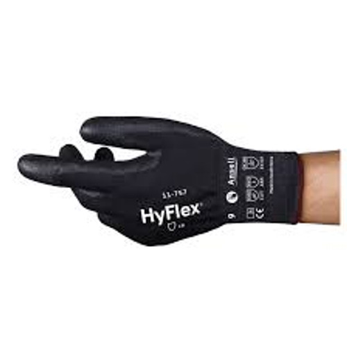 Gants coupures HyflexMD 11-757, Taille 9, Calibre 18, Revêtement Polyuréthane, Enveloppe InterceptMC, ASTM ANSI A7/EN 388 F