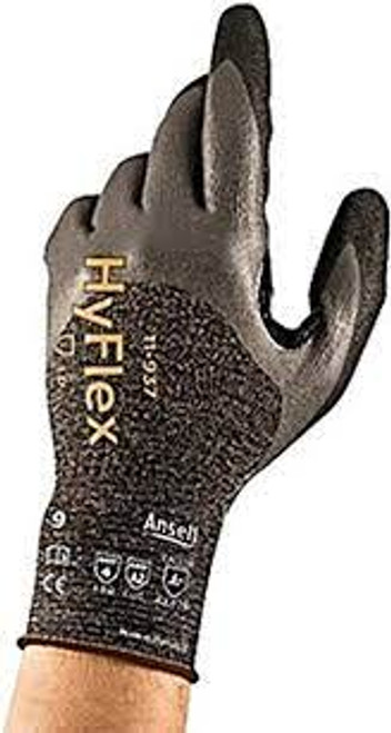 Gants trempés HyflexMD 11-937, Taille Grand/9, Calibre 18, Revêtement Nitrile Mousse, Enveloppe DyneemaMD, ASTM ANSI niveau A2 Gants trempés HyflexMD 11-937, Taille Grand/9, Calibre 18, Revêtement Nitrile Mousse, Enveloppe DyneemaMD, ASTM ANSI niveau A2