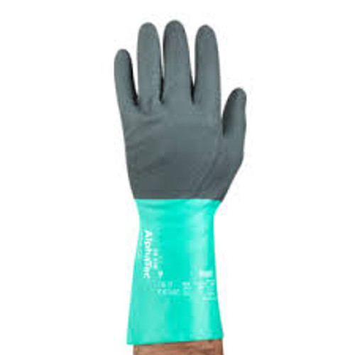 Gants chimiques résistants 58-128 AlphaTecMD, Taille 10, 13" lo, Nitrile, Doublure Nylon, 7 mils