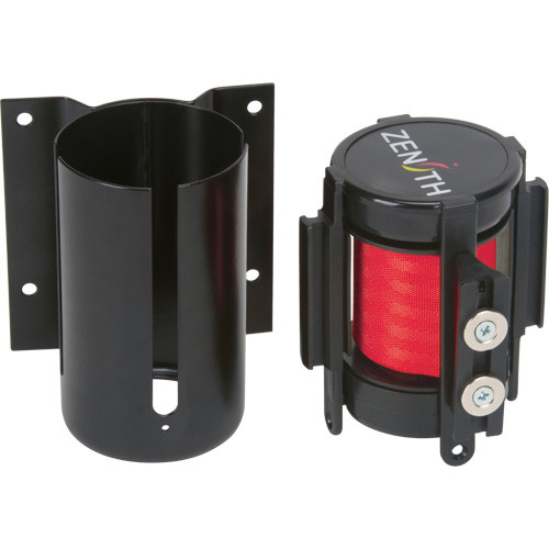 Barrière fixation murale ruban magnétique, Acier, Fixation vis, 7 pieds, Ruban Rouge Barrière fixation murale ruban magnétique, Acier, Fixation vis, 7 pieds, Ruban Rouge