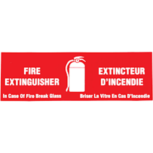 Étiquette "Extincteur d'incendie", 2" x 6", Vinyle, Bilingue avec pictogramme