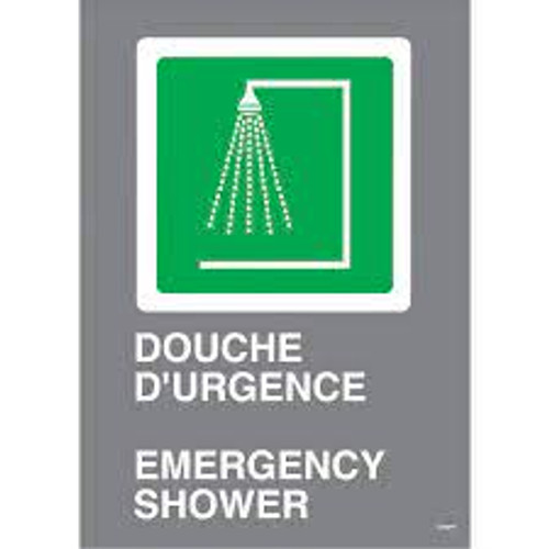 Enseigne sécurité CSA Douche d'urgence Emergency Shower 14x10 Plastique Bilingue pictogramme Enseigne sécurité CSA Douche d'urgence Emergency Shower 14x10 Plastique Bilingue pictogramme